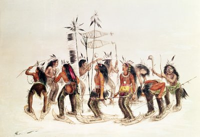 The Snow-Shoe Dance by George Catlin